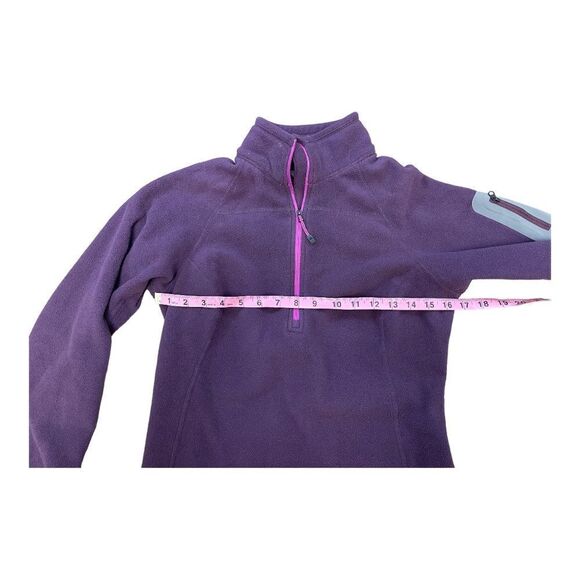 Eddie Bauer Pullover Quarter Zip Fleece Jacket Women's Sz S Purple Polartec - Picture 6 of 9
